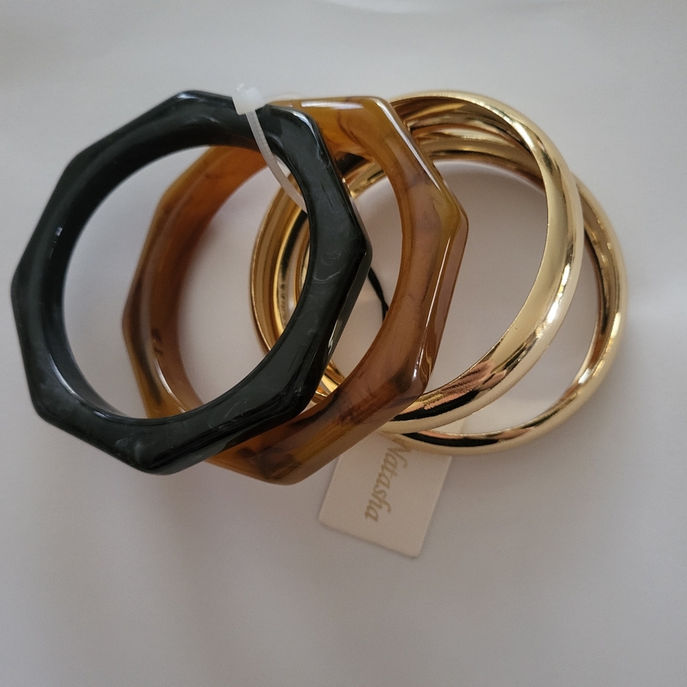 Natasha Natural Horn Bracelet Set by the brand Natasha
